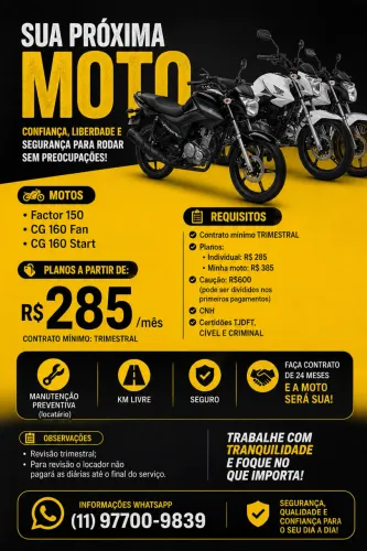 ALUGUEL MOTO HONDA CG 160