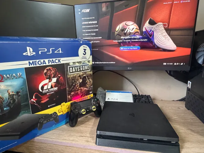 PlayStation 4 slim 1Tb com jogos na memória