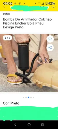 Bomba de encher colchão e bola de aniversário