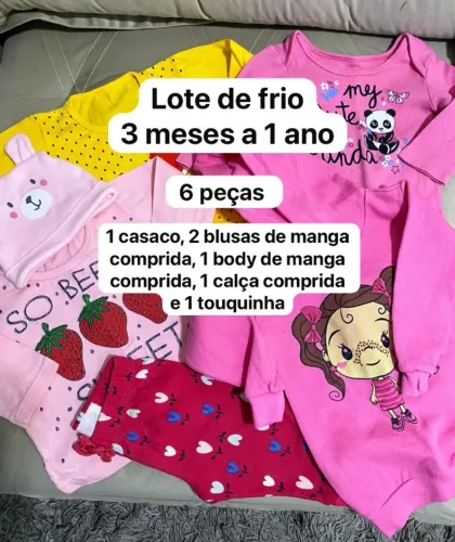 Lote 5 peças de frio de 3 meses a 1 ano apenas 15 reais