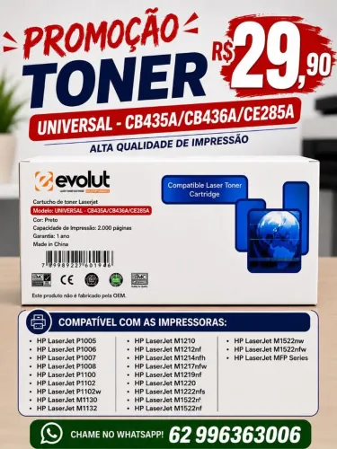 Toner universal CB435A/436A/CE285A novo lacrado