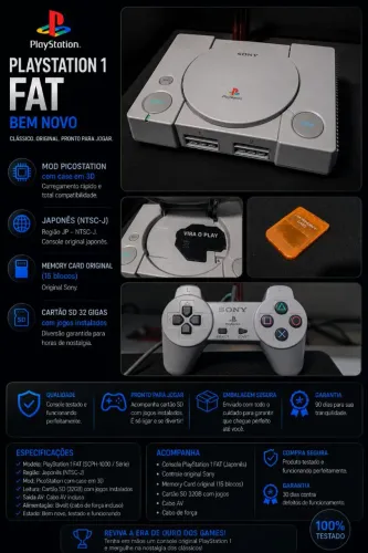 PLAYSTATION 1 JAP COM PICOSTATION NOVO