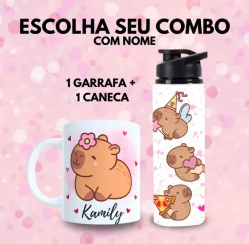 Kit presente Caneca personalizada + garrafa personalizada