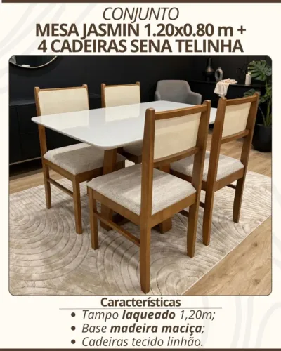 Mesa + 4 cadeiras R$2,150
