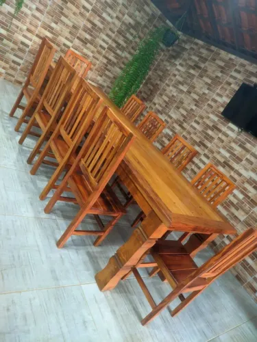 Jogo mesa com 10 cadeiras 