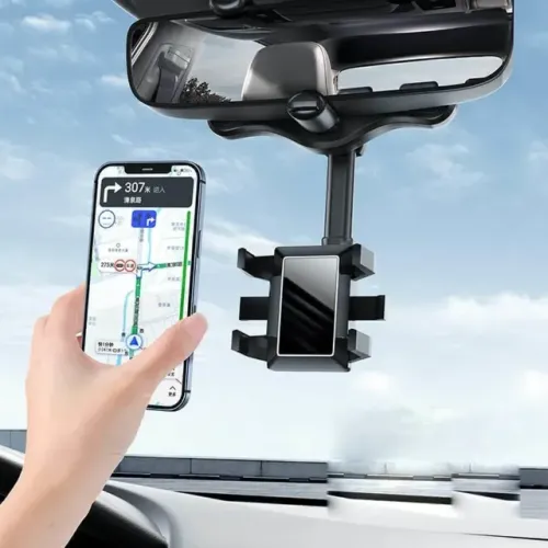 Suporte Base Haste de Celular para Retrovisor Automotivo Giratório 360° Universal GPS