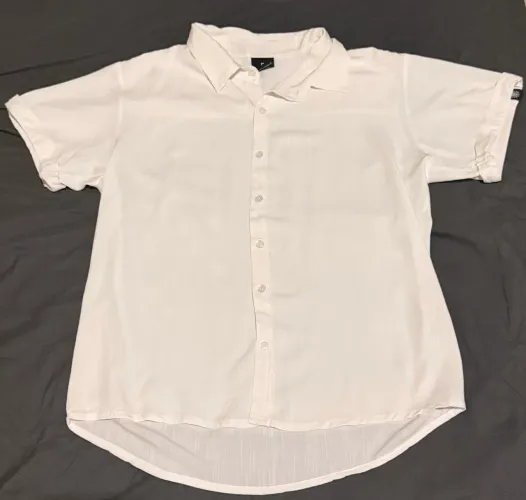 Camisa Slim Manga Curta Masculina em Viscose TAM P Branca