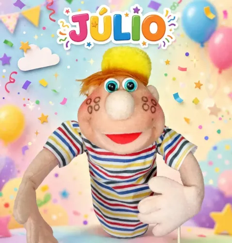 Fantoche menino Júlio 30cm meio corpo