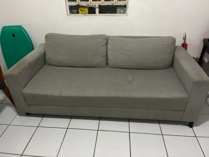 Sofá 3 lugares cinza- para vir buscar