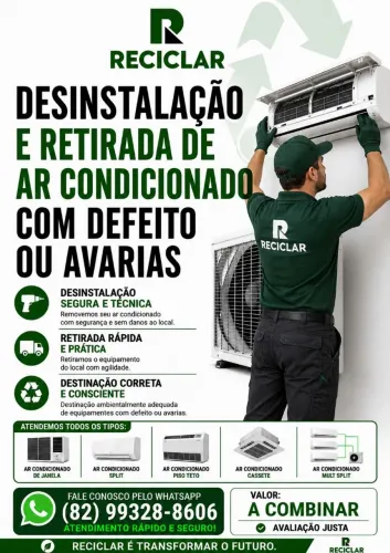 DESINSTALAÇÃO DE AR CONDICIONADO COM DEFEITO OU AVARIAS. 