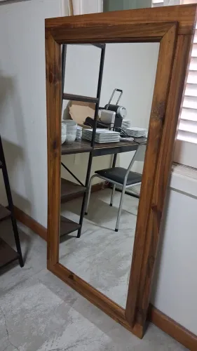 Espelho grande moldura de madeira 