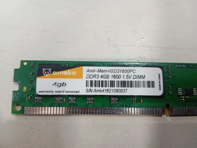 Memória ram DDR3 4gb 1600mhz