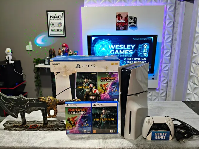 Ps5 slim mídia física e digital 1TB