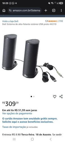 Caixa de som Dell para pc