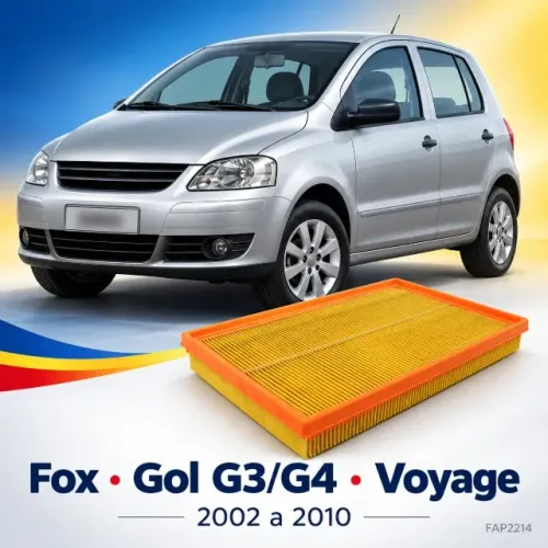 Filtro de Ar do Motor VW Fox Gol G4 Voyage 1.0 8V Wega FAP2214 - Novo