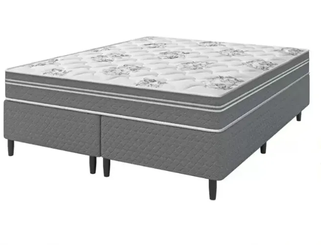 COLCHAO D33 E CAMA BOX BIPARTIDA QUEEN