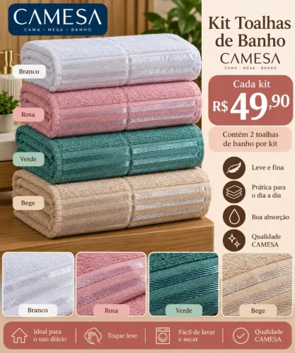 Kit 2 Toalha de Banho - CAMESA