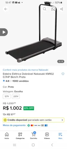 Esteira eletrica semi nova