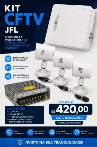 Kit CFTV - 4 câmeras analógicas + DVR