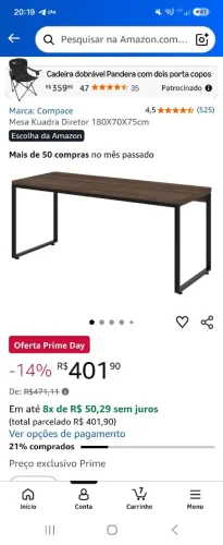 Mesa Kuadra Diretor 180X70X75cm