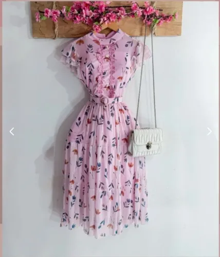 Vestido Florral Tule