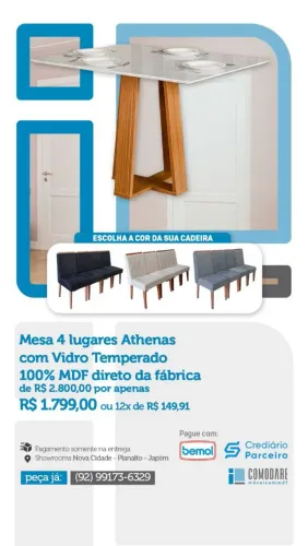 Mesa Athenas 4 lugares 