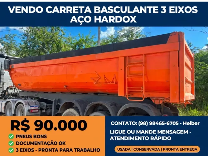 > VENDO CARRETA BASCULANTE 3 EIXOS - AÇO HARDOX