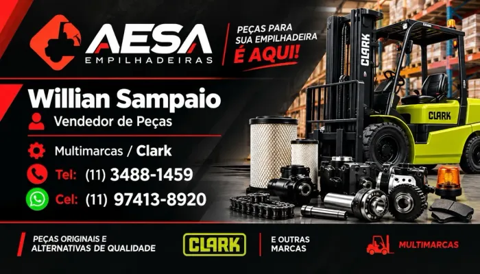 Venda de peças de empilhadeiras Clark e multimarcas