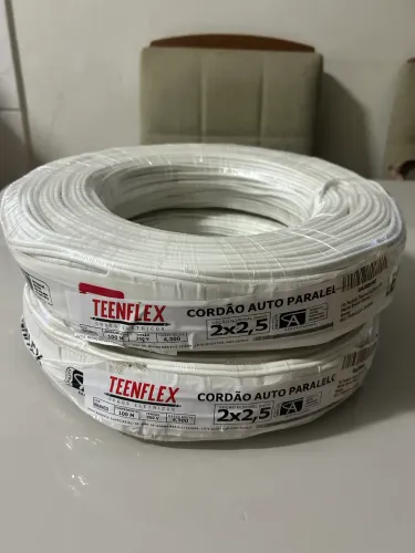 (2Rolos) Fio Paralelo Flexível 2x2, 5mm 100metros branco 