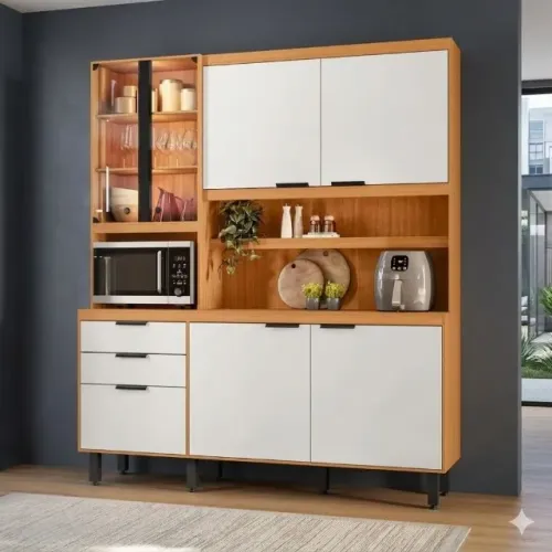Cozinha Murano Poliman Com LED E 7 Portas Nova