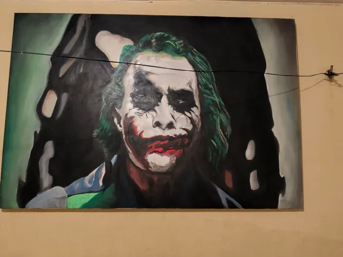 Vendo pintura do personagem curinga pintado a mão 1,50 largura x 1,00 cumprimento
