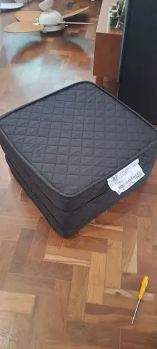 Puff multiuso 3 em 1 solteiro D33 preto BF colchões 