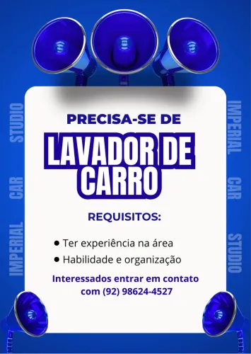 Precisa se de lavador de carro