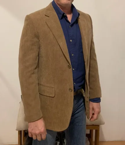 Blazer de veludo masculino marrom claro - tamanho 48