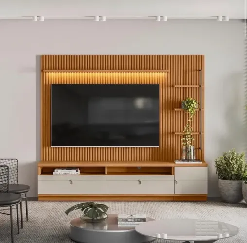 Painel Toscana 2,24 m com Rack e Módulo Lateral