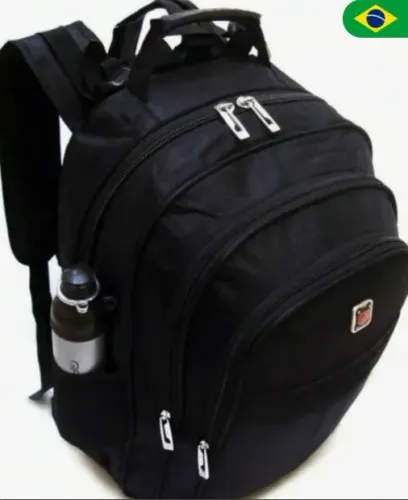 Mochila Escolar Reforçada Notebook Impermeável Cabo De Aço Preto Festa Junina