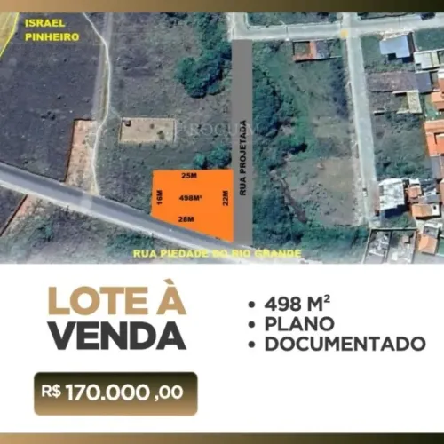 MG Terreno á venda, com 498m² , Frente para duas ruas no Quincas Tibúrcio - em Andrelândia