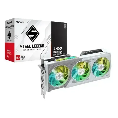 Placa de Video ASRock AMD Radeon RX 9060 XT Steel Legend 16GB NOVA C/ NF E GARANTIA 2 ANOS