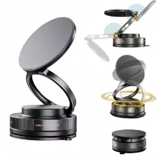 Suporte magnético veicular com ventosa 360°