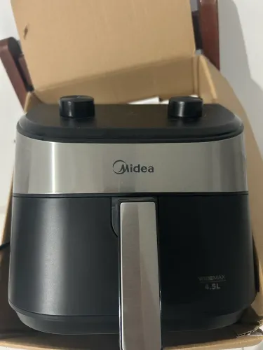 Fritadeira air fryer 4,5l com interior de alumínio 1500w midea