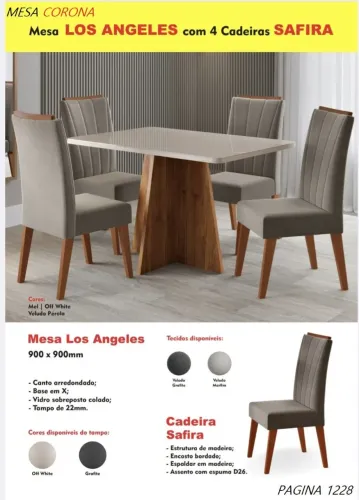 Conjunto de mesa 4 lugares