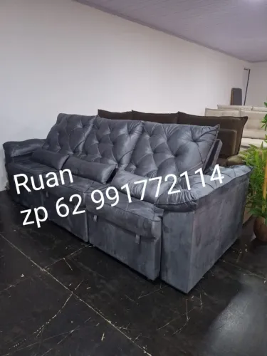 Lançamento sofá retrátil e reclinável 2.90 Largura lindooo paga na entrega