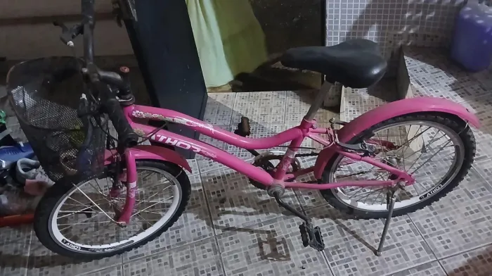 Bicicleta menina aro 20 infantil usada, tá parado aqui casa precisando fazer uma revisão