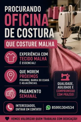 Precisa-se de costureira 