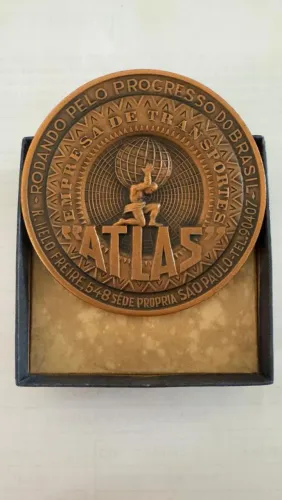 MEDALHA DE INAUGURAÇÃO DA SEDE DA TRANSPORTADORA ATLAS 