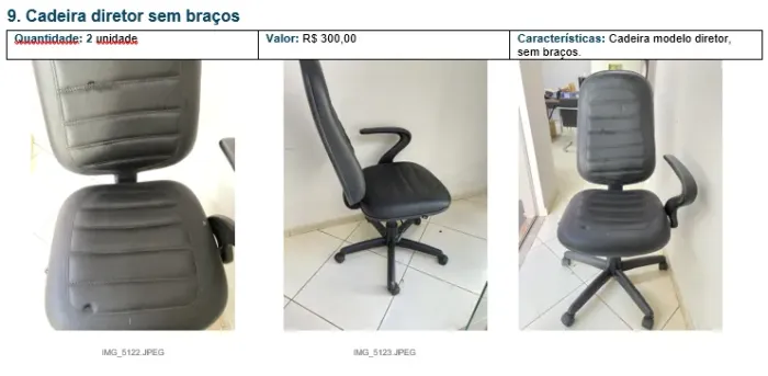 9. Cadeira diretor sem braços