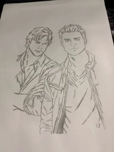 Desenho irmãos Salvatore - tvd