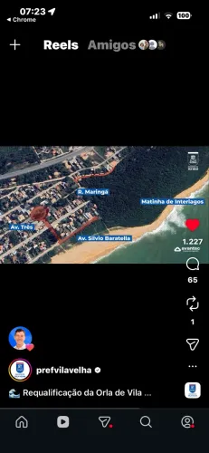 Vendo lote Interlagos 2, frente mar na quadra ao lado da bela reserva.