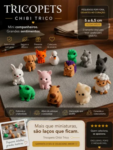 KIT TRICOPETS CHIBI TRICO - ESCOLHA 2 PERSONAGENS