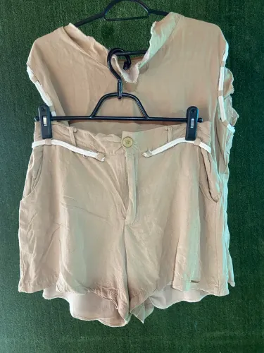 Conjunto Feminino Bege | Blusa + Short | Tam. G | Excelente Estado